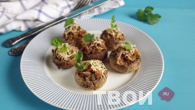 шампиньоны фаршированные ветчиной