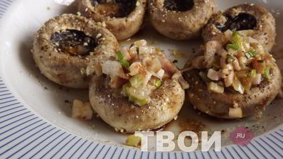 шампиньоны фаршированные ветчиной