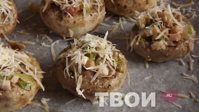 шампиньоны фаршированные ветчиной