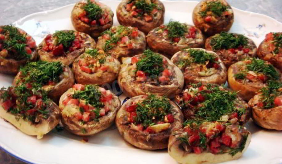 Рецепт шампиньонов фаршированных запеченных в духовке