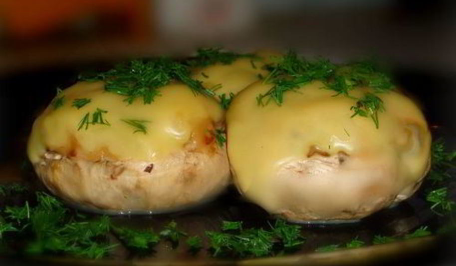 Рецепт шампиньонов с брынзой и пармезаном