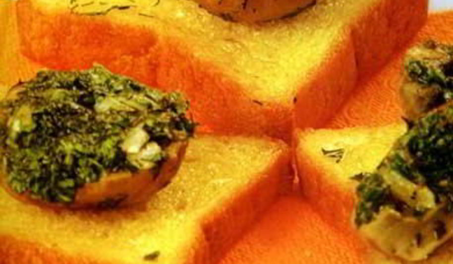 Рецепт шампиньонов с зеленым маслом