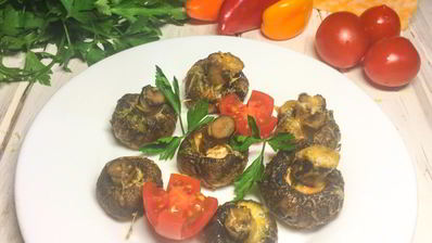 шампиньоны в духовке целиком