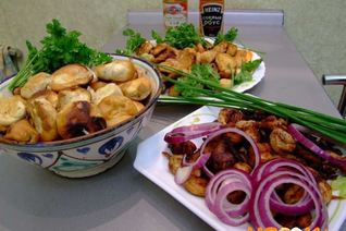 Жареные грибы дождевики