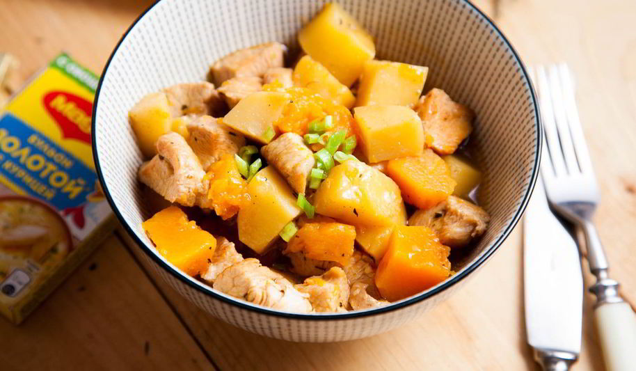 Рецепт гуляша из индейки с тыквой