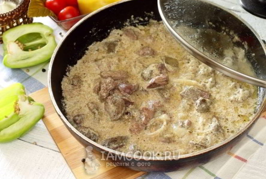 Гуляш из куриной печени