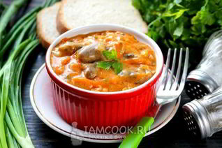 Гуляш из куриных сердечек