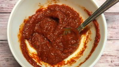 гуляш из курицы с пюре из цветной капусты