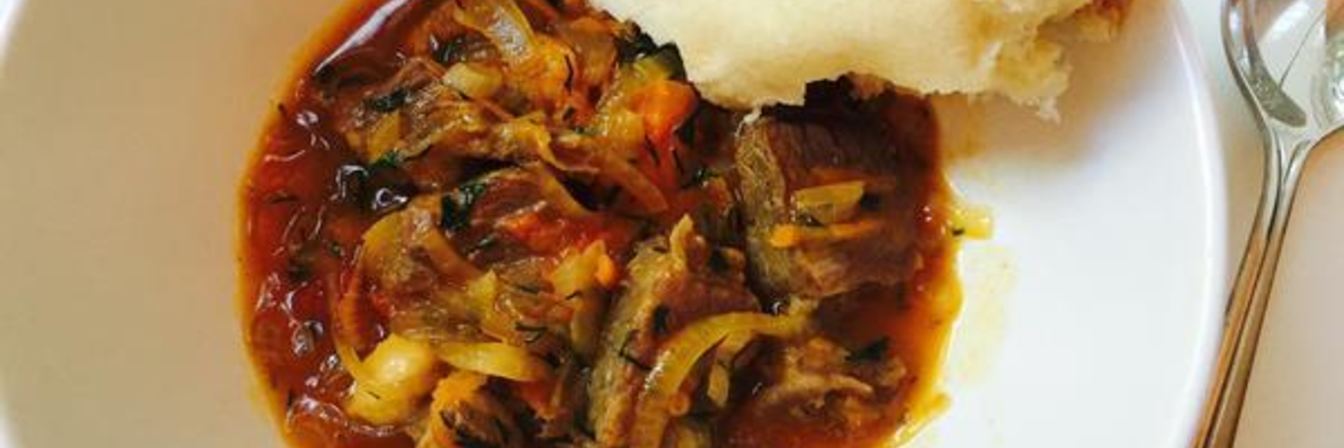 Гуляш из отварного мяса