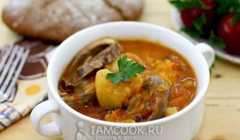 Рецепт гуляша из свиного сердца
