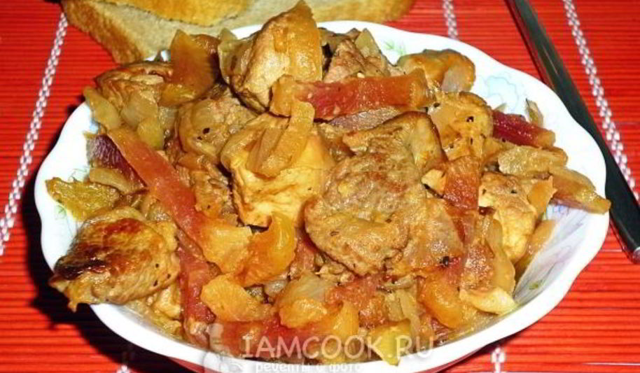 Рецепт свиного гуляша с китайской редькой