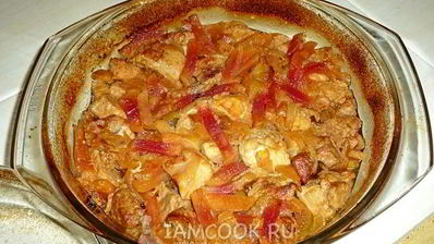 свиной гуляш с китайской редькой