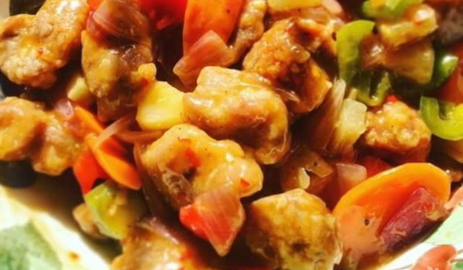 Рецепт свиного гуляша в кисло-сладком соусе