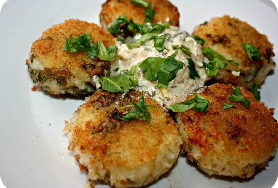 Картофельные котлеты с щавелем