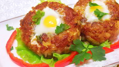 котлеты с перепелиными яйцами павлиний глаз