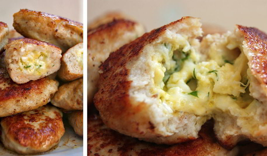 Рецепт куриных котлет с начинкой