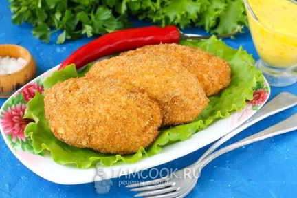 Куриные котлеты с сыром в духовке