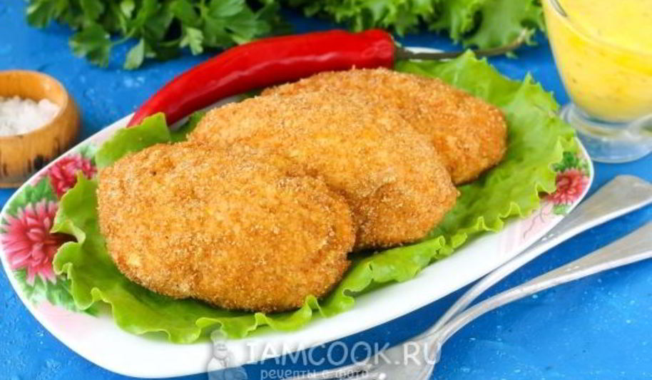 Рецепт куриных котлет с сыром в духовке