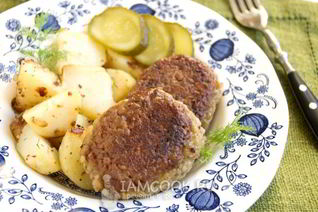 Вегетарианские котлетки с гречкой и картофелем