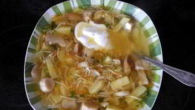 лапша с белыми грибами