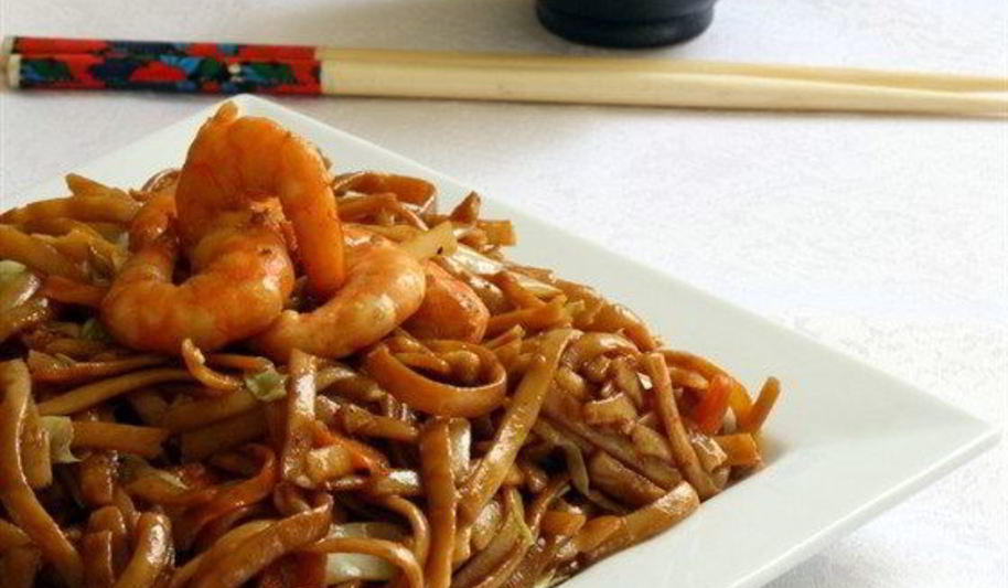 Рецепт лапши с креветками