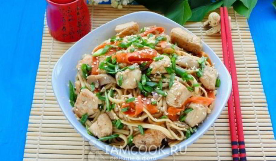 Рецепт лапши удон с курицей