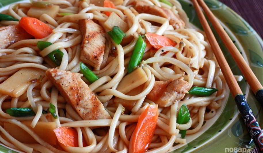 Рецепт лапши вок с курицей