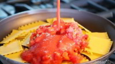 быстрая лазанья на плите