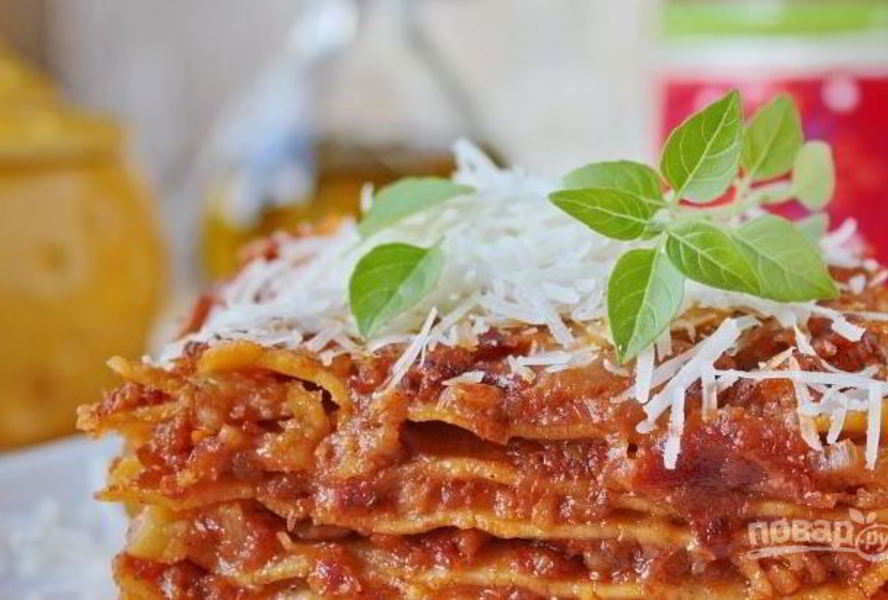 Домашняя лазанья с фаршем