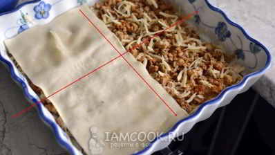 итальянская лазанья с комбинированным фаршем