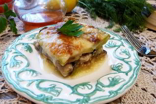 Лазанья из кабачков и баклажанов
