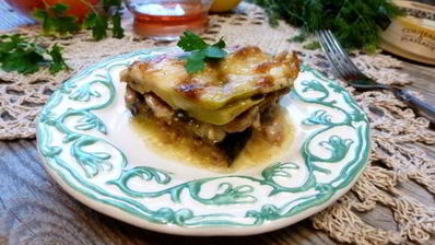 лазанья из кабачков и баклажанов