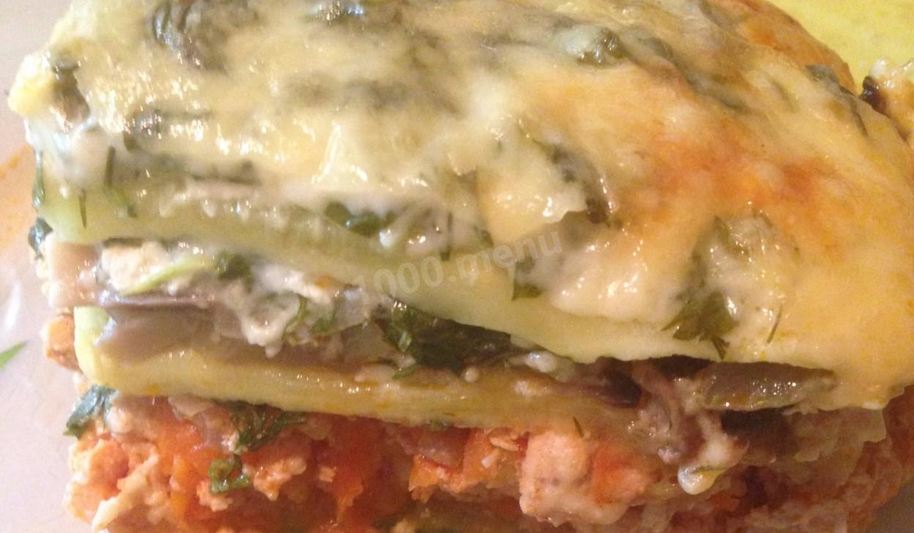 Рецепт лазаний из кабачков с грибами