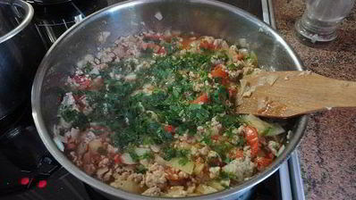 лазанья из капусты и свинины