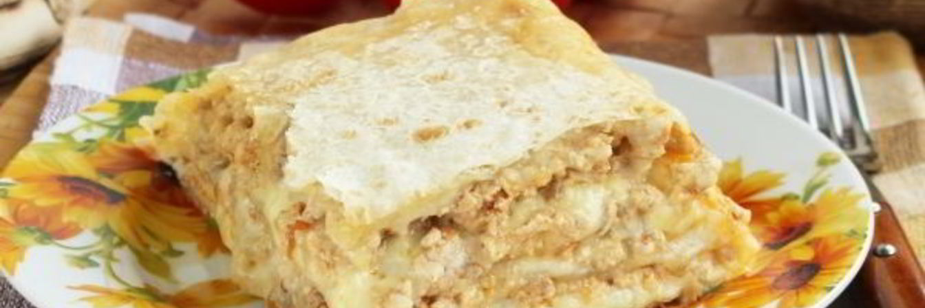 Лазанья из лаваша с фаршем