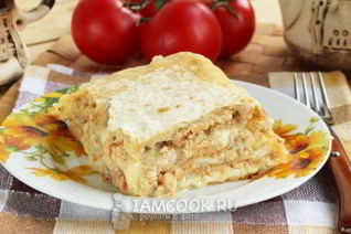 Лазанья из лаваша с фаршем
