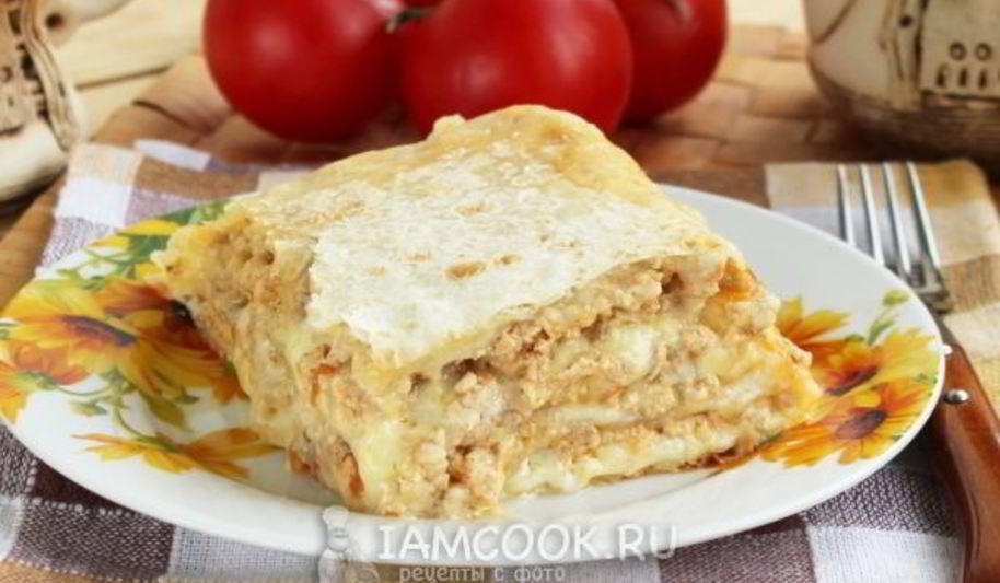 Рецепт лазаний из лаваша с фаршем