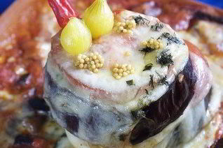 Лазанья из овощей на гриле и моцареллы