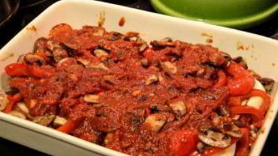лазанья с баклажанами и грибами