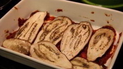 лазанья с баклажанами и грибами