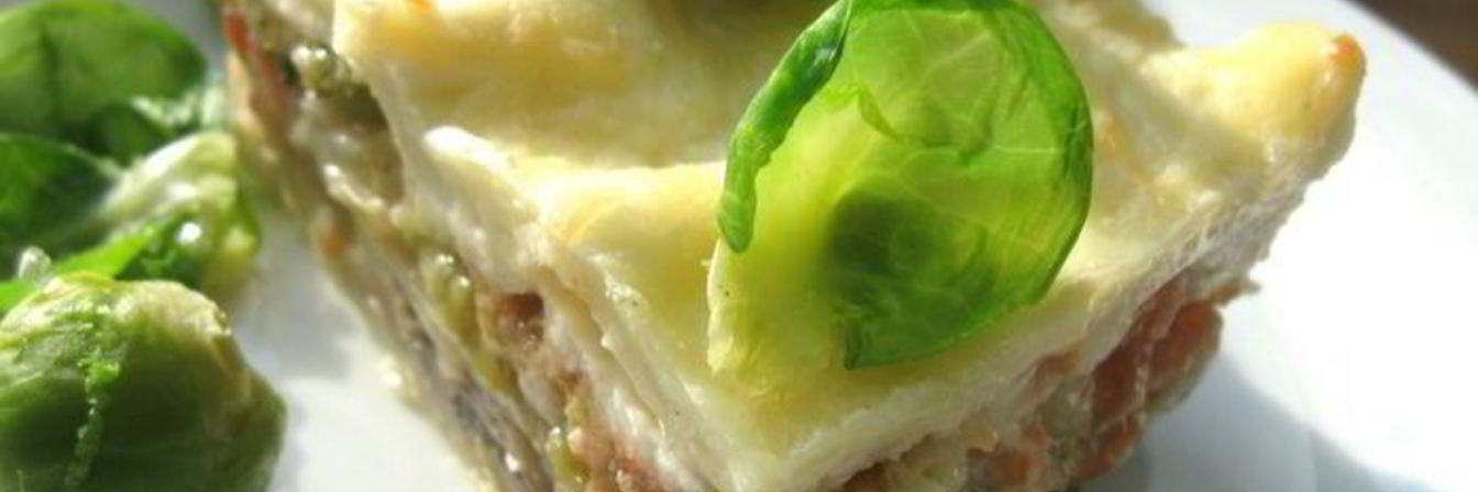 Лазанья с брокколи, брюссельской капустой и грибами для Гарфилда