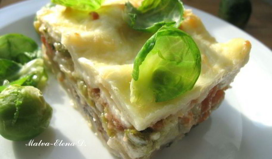 Рецепт лазаний с брокколи, брюссельской капустой и грибами для гарфилда