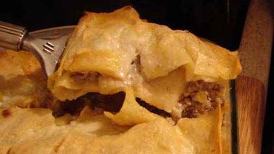 лазанья с фаршем и грибами