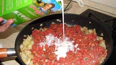 лазанья с фаршем и грибами