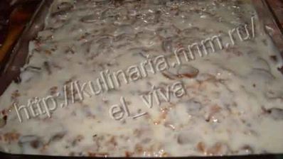 лазанья с курицей и грибами