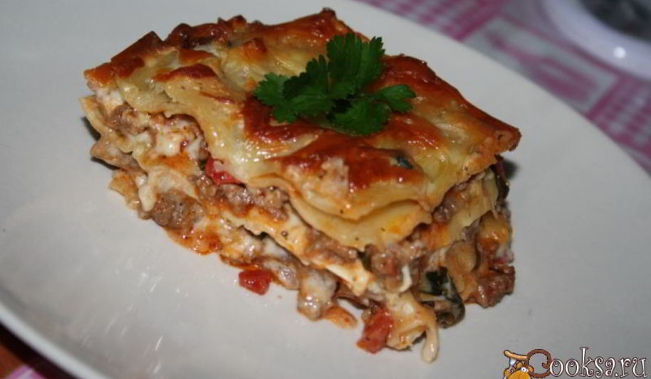 Рецепт лазаний с мясным фаршем и базиликом