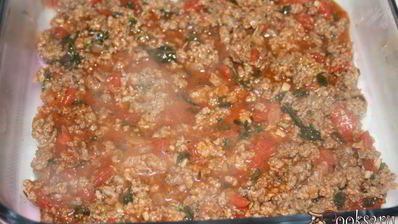 лазанья с мясным фаршем и базиликом