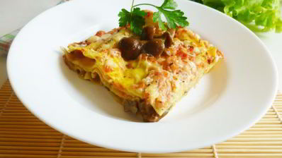 лазанья с опятами