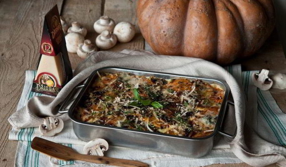 Рецепт лазаний с тыквой и грибами
