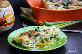 Лазанья с тыквой и шпинатом под соусом из рикотты